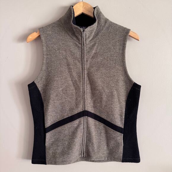 Ibex Women's Merino Wool Vest Brown and Black Size Medium Made In USA - Picture 1 of 9